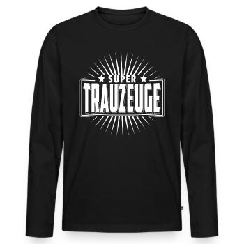 JGA 2019 T-Shirt Geschenk Trauzeuge Hochzeit - Männer Premium Bio Langarmshirt - Schwarz - Vorne - Nico (187cm)