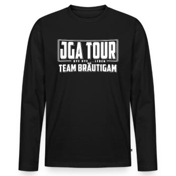 JGA 2019 T-Shirt Geschenk Team Bräutigam Groom - Männer Premium Bio Langarmshirt - Schwarz - Vorne - Nico (187cm)