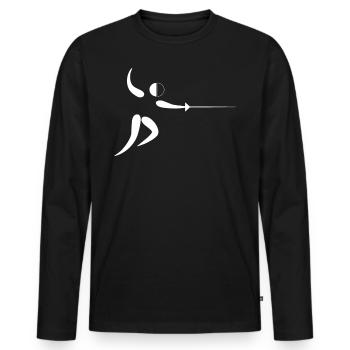 Geschenk fechten Fechter Fecht Kampf shirt - Männer Premium Bio Langarmshirt - Schwarz - Vorne - Nico (187cm)
