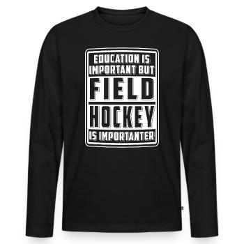 Hockey sur gazon Chandail de hockey en salle - T-shirt manches longues Premium bio Homme - noir - Devant - Nico (187cm)