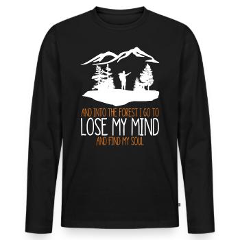 Et dans la forêt je vais perdre mon esprit t-shirt - T-shirt manches longues Premium bio Homme - noir - Devant - Nico (187cm)