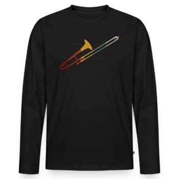 Trombone T-Shirt Trombone Player Gift Retro - T-shirt manches longues Premium bio Homme - noir - Devant - Nico (187cm)