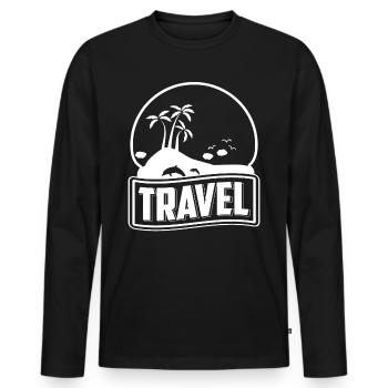 Travel Travel T-Shirt Gift Vacationers - Men's Premium Organic Long Sleeve Shirt - black - Front - Nico (187cm)