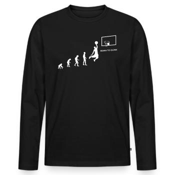 Evolution du cadeau d'un joueur de basketball - T-shirt manches longues Premium bio Homme - noir - Devant - Nico (187cm)