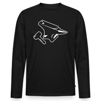 Forgeron forgeron cadeau t-shirt enclume - T-shirt manches longues Premium bio Homme - noir - Devant - Nico (187cm)