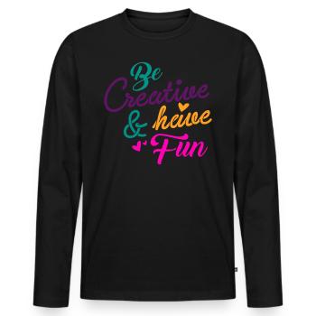 Karikatur Zeichner T-Shirt Geschenk Cartoonist - Männer Premium Bio Langarmshirt - Schwarz - Vorne - Nico (187cm)
