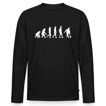 Bowling Shirt Geschenk Kegeln Kegler Verein Bowler - Männer Premium Bio Langarmshirt - Schwarz - Vorne - Nico (187cm)