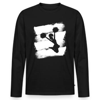 Cheerleading T-Shirt Geschenk Cheerleader Team - Männer Premium Bio Langarmshirt - Schwarz - Vorne - Nico (187cm)