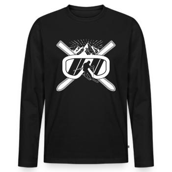 Ski goggles skier t-shirt gift skiing - Men's Premium Organic Long Sleeve Shirt - black - Front - Nico (187cm)