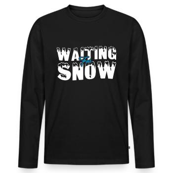 Waiting For Snow Skieur T-shirt cadeau - T-shirt manches longues Premium bio Homme - noir - Devant - Nico (187cm)