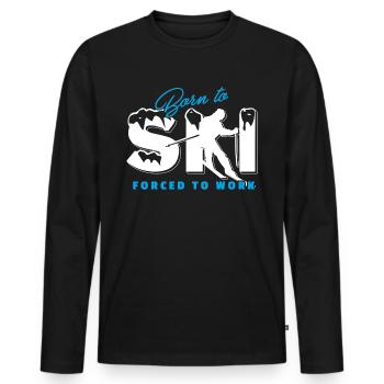 Born To Ski Force To Work T-Shirt Skieur - T-shirt manches longues Premium bio Homme - noir - Devant - Nico (187cm)