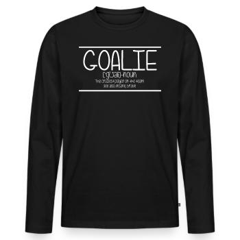 Définition Hockey Gardien De Hockey Sur Glace - T-shirt manches longues Premium bio Homme - noir - Devant - Nico (187cm)