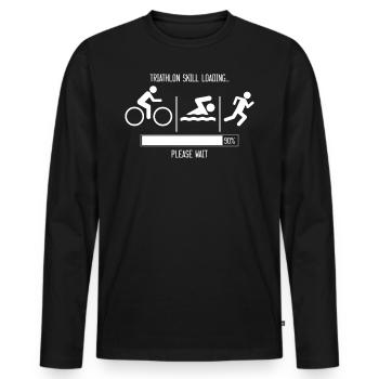 T-shirt de chargement de compétences de triathlon cadeau de triathlète - T-shirt manches longues Premium bio Homme - noir - Devant - Nico (187cm)