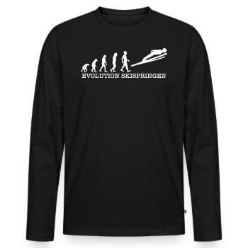 Evolution Skispringen T-Shirt Geschenk Skispringer - Männer Premium Bio Langarmshirt - Schwarz - Vorne - Nico (187cm)