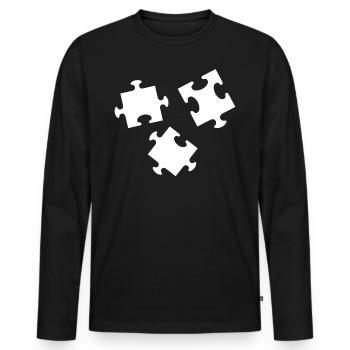 Puzzle t-shirt cadeau - T-shirt manches longues Premium bio Homme - noir - Devant - Nico (187cm)