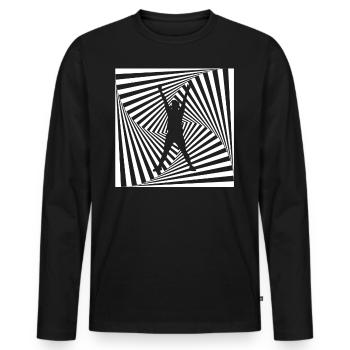 Illusion Optical Illusion T-Shirt Funny 3D - T-shirt manches longues Premium bio Homme - noir - Devant - Nico (187cm)