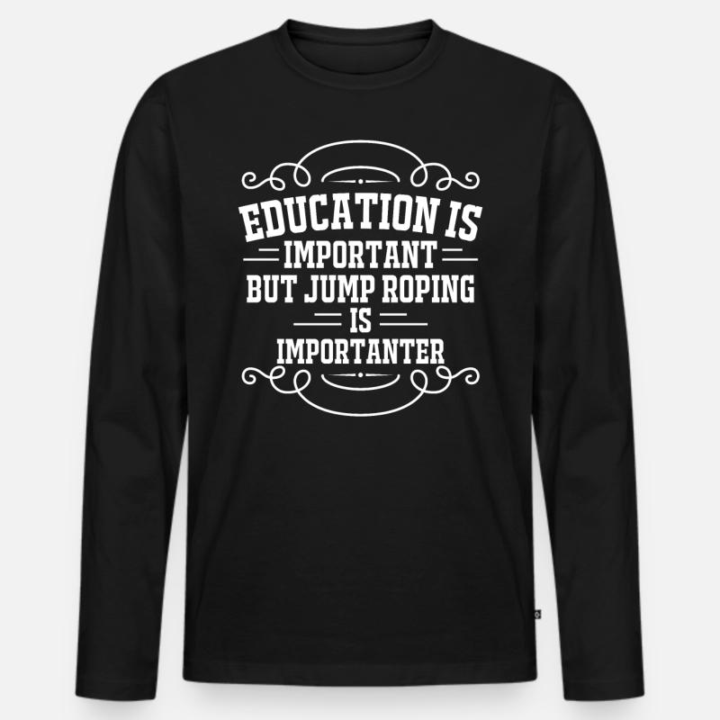 Bildung Unterricht Seilspringen - Männer Premium Bio Langarmshirt - Schwarz