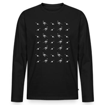 Tauben T-Shirt Geschenk Tauben Besitzer - Männer Premium Bio Langarmshirt - Schwarz - Vorne - Nico (187cm)