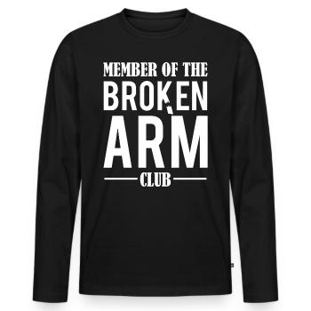 Membre du club du bras cassé os cassé - T-shirt manches longues Premium bio Homme - noir - Devant - Nico (187cm)
