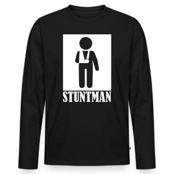 Stuntman arm fracture broken bone - Men's Premium Organic Long Sleeve Shirt - black - Front - Nico (187cm)
