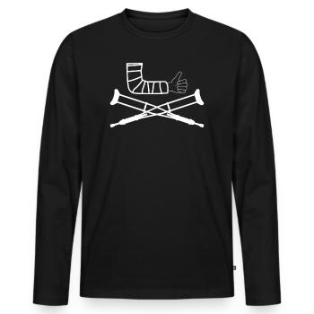 T-shirt de blessure au bras cassé - T-shirt manches longues Premium bio Homme - noir - Devant - Nico (187cm)