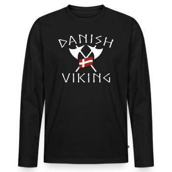 Danish Viking Dane Denmark T-Shirt Vikings - Men's Premium Organic Long Sleeve Shirt - black - Front - Nico (187cm)