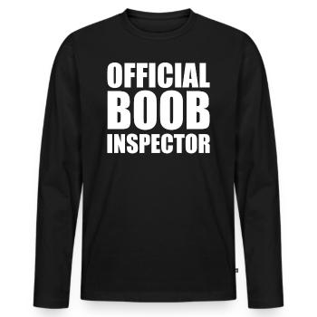 Official BOOB Inspector - Men's Premium Organic Long Sleeve Shirt - black - Front - Nico (187cm)