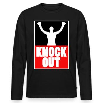 Boxe Knock Out Champion Boxer Sports Gift - T-shirt manches longues Premium bio Homme - noir - Devant - Nico (187cm)