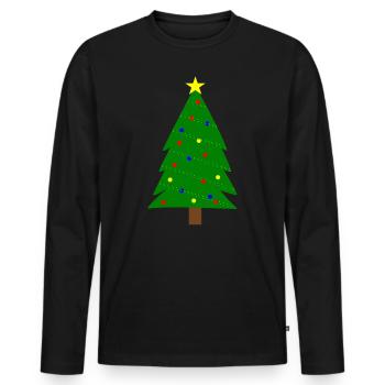Ugly Christmas Christmas Tree T-Shirt - Men's Premium Organic Long Sleeve Shirt - black - Front - Nico (187cm)