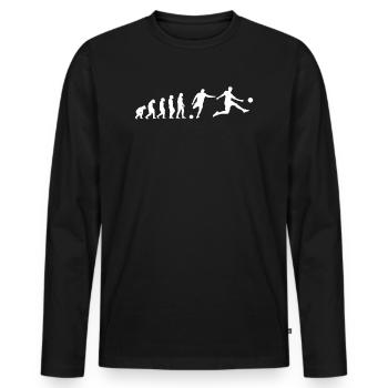 Evolution soccer player striker - Men's Premium Organic Long Sleeve Shirt - black - Front - Nico (187cm)