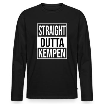 Straight outta Kempen - T-shirt manches longues Premium bio Homme - noir - Devant - Nico (187cm)