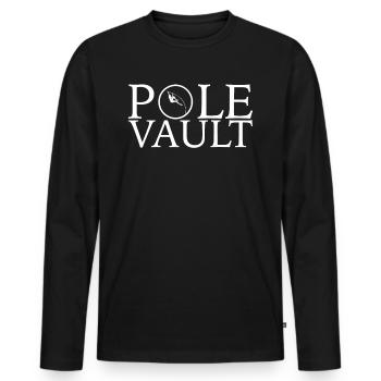 Pole Vault saut à la perche T-shirt cadeau - T-shirt manches longues Premium bio Homme - noir - Devant - Nico (187cm)