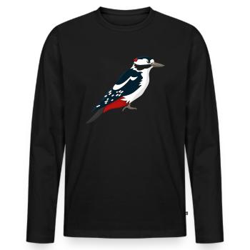 Picts de conception de T-shirt cadeau - T-shirt manches longues Premium bio Homme - noir - Devant - Nico (187cm)