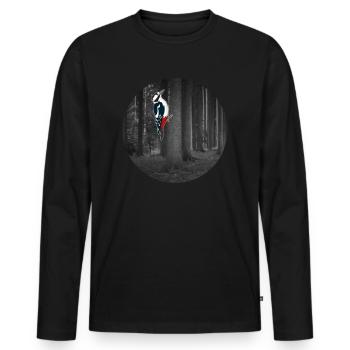 Picts de conception de T-shirt cadeau - T-shirt manches longues Premium bio Homme - noir - Devant - Nico (187cm)