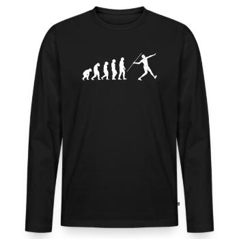 Evolution Lance de lance de lance T-shirt cadeau - T-shirt manches longues Premium bio Homme - noir - Devant - Nico (187cm)