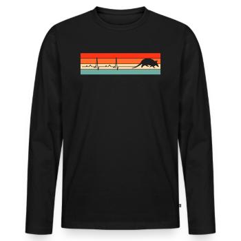 Heartbeat heart rate armadillo - Men's Premium Organic Long Sleeve Shirt - black - Front - Nico (187cm)