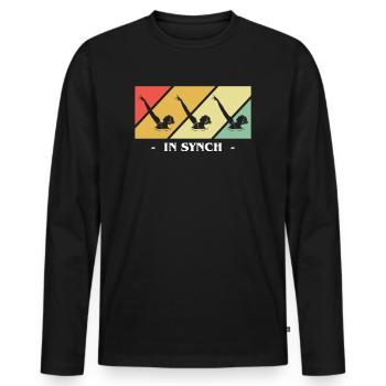 Rétro nageur rétro vintage cadeau - T-shirt manches longues Premium bio Homme - noir - Devant - Nico (187cm)