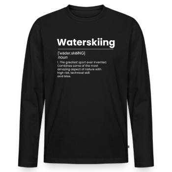 Waterskiing water skiing definition - Men's Premium Organic Long Sleeve Shirt - black - Front - Nico (187cm)