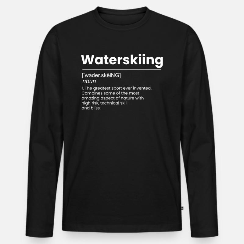Waterskiing Wasserskifahren Definition - Männer Premium Bio Langarmshirt - Schwarz