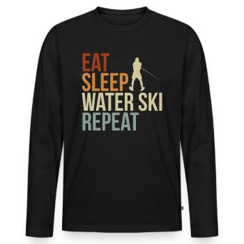 Eat Sleep Water Ski Repeat Ski nautique coureur - T-shirt manches longues Premium bio Homme - noir - Devant - Nico (187cm)