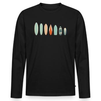 Surfboards Geschenk Surfer Meer Stand Urlaub - Männer Premium Bio Langarmshirt - Schwarz - Vorne - Nico (187cm)
