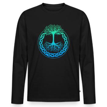 Wikinger Lebensbaum Tree Of Life Vikings - Männer Premium Bio Langarmshirt - Schwarz - Vorne - Nico (187cm)