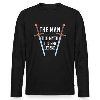 The Man The Myth The RPG Legend - Männer Premium Bio Langarmshirt - Schwarz - Vorne - Nico (187cm)