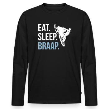Eat Sleep Braap Motoneige motoneige - T-shirt manches longues Premium bio Homme - noir - Devant - Nico (187cm)
