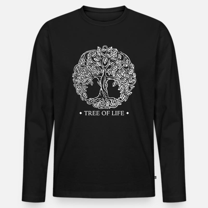 Tree Of Life Lebensbaum Geschenk - Männer Premium Bio Langarmshirt - Schwarz