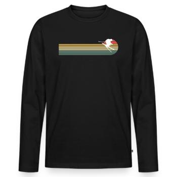 Vintage Retro Skifahrer Geschenk Ski Fahren - Männer Premium Bio Langarmshirt - Schwarz - Vorne - Nico (187cm)