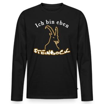 Sternzeichen Steinbock - Männer Premium Bio Langarmshirt - Schwarz - Vorne - Nico (187cm)