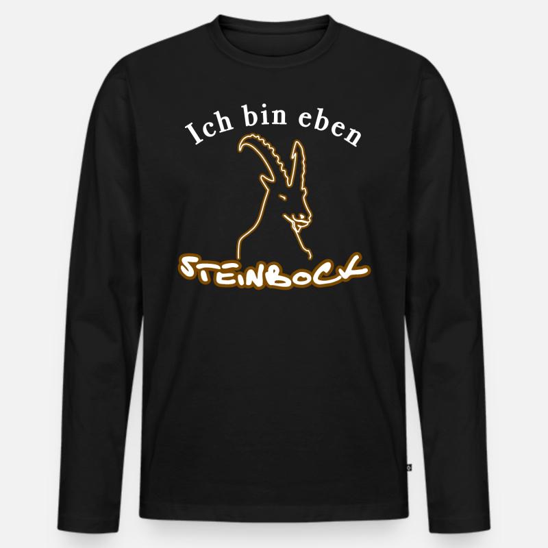 Sternzeichen Steinbock - Männer Premium Bio Langarmshirt - Schwarz