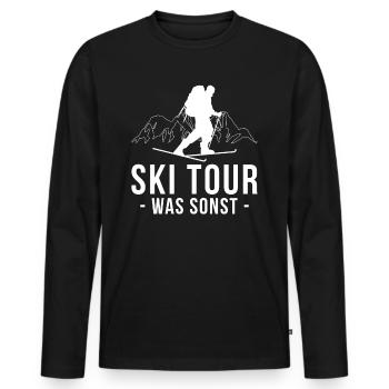 Ski Tour What else? Ski touring touring skis - Men's Premium Organic Long Sleeve Shirt - black - Front - Nico (187cm)