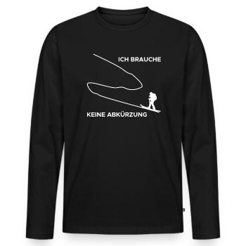 Ich Brauche Keine Abkürzung Tourenski Skitouren - Männer Premium Bio Langarmshirt - Schwarz - Vorne - Nico (187cm)